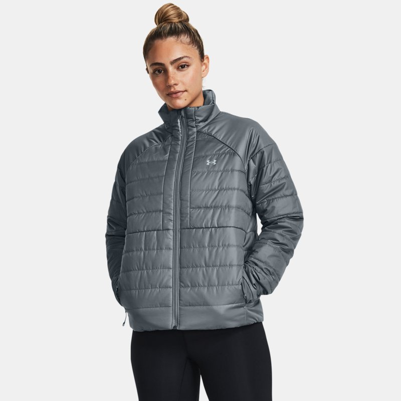Women's Under Armour Storm Insulated Jacket Gravel / Harbor Blue L